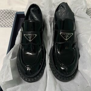 Authentic Prada Milano Monolith Black Women’s Loafers